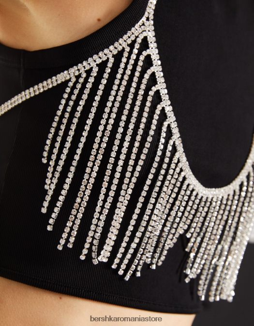 Bershka femei braletă în cascadă cu strasuri argint Z86D1863 accesorii