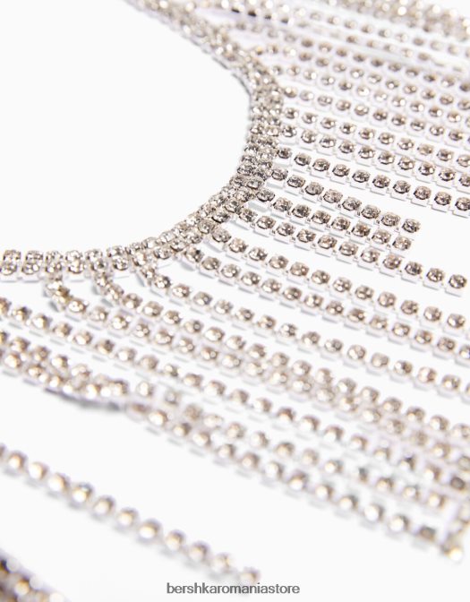 Bershka femei braletă în cascadă cu strasuri argint Z86D1863 accesorii