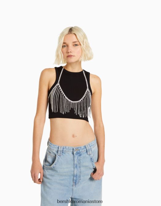 Bershka femei braletă în cascadă cu strasuri argint Z86D1863 accesorii