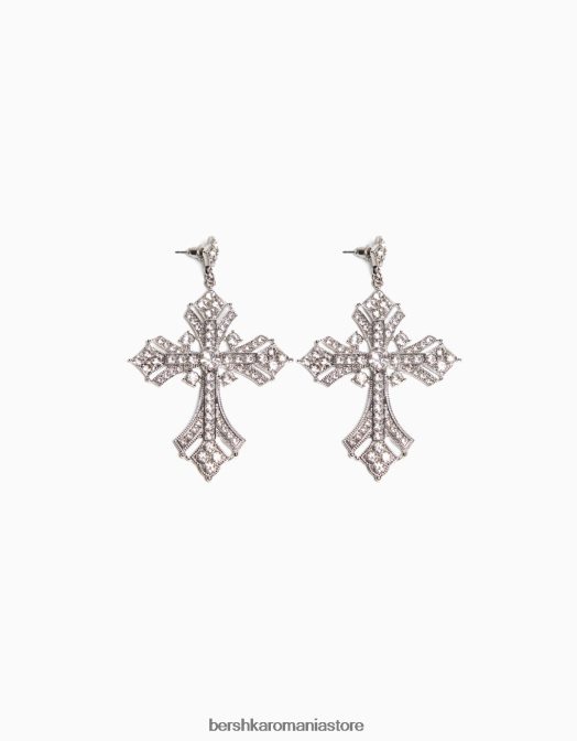 Bershka femei cercei boho cruce argint Z86D2487 accesorii