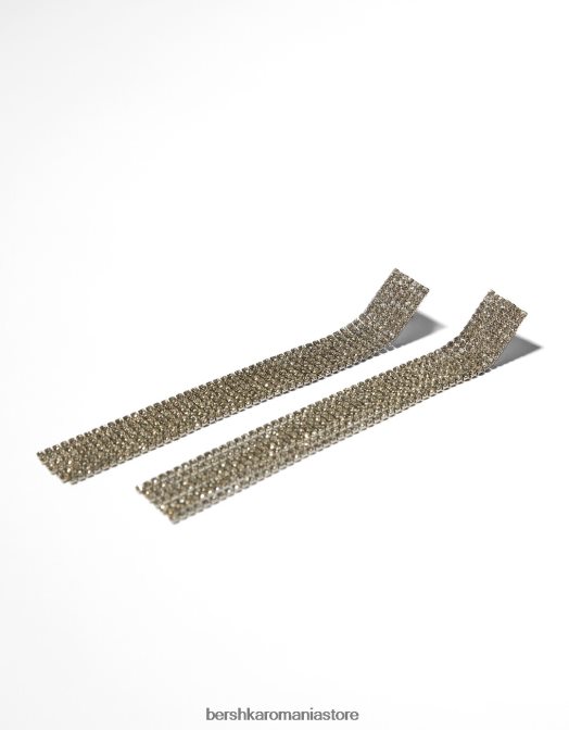 Bershka femei cercei cascada cu strasuri argint Z86D1864 accesorii