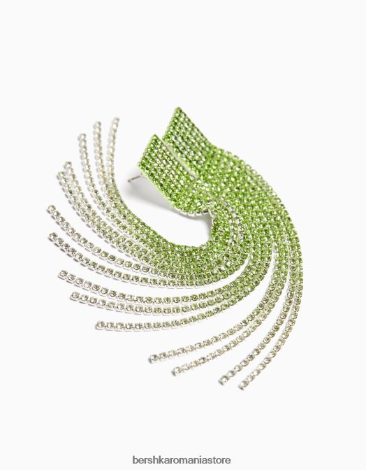 Bershka femei cercei cascada cu strasuri verde Z86D1870 accesorii