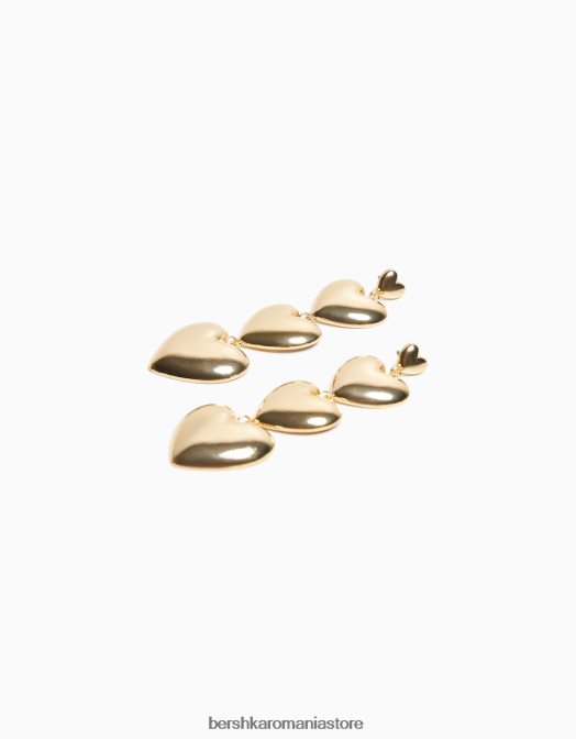 Bershka femei cercei cu inimă în cascadă aur Z86D2456 accesorii