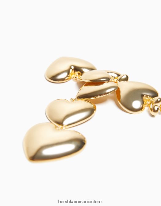 Bershka femei cercei cu inimă în cascadă aur Z86D2456 accesorii