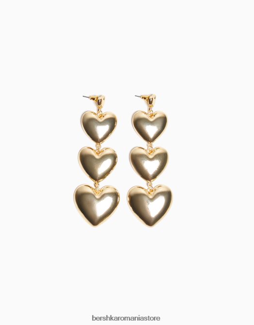 Bershka femei cercei cu inimă în cascadă aur Z86D2456 accesorii