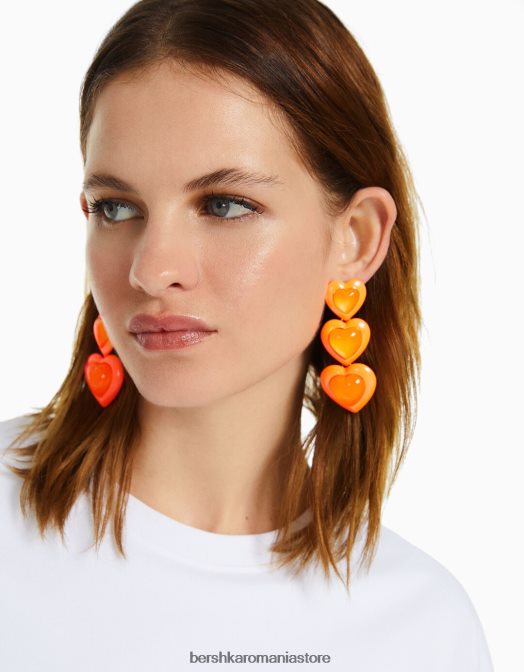 Bershka femei cercei legănați emailați portocale Z86D1839 accesorii