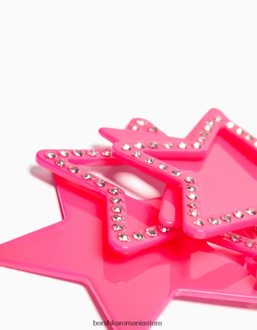 Bershka femei cercei stea cu strass fucsie Z86D1904 accesorii