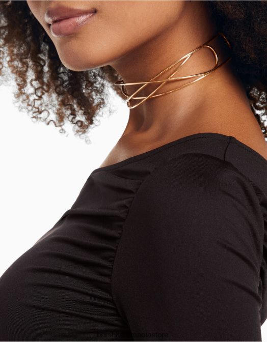 Bershka femei colier choker împletit aur Z86D2501 accesorii