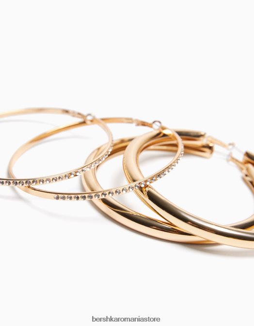 Bershka femei pachet de 2 cercei cerc xl aur Z86D2472 accesorii