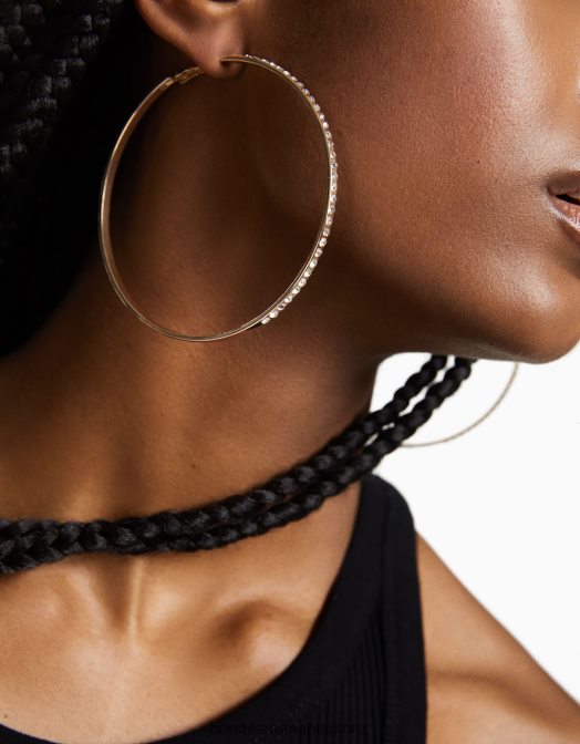 Bershka femei pachet de 2 cercei cerc xl aur Z86D2472 accesorii