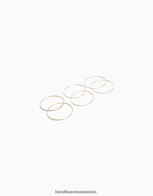 Bershka femei pachet de 3 cercei cerc subtiri aur Z86D2455 accesorii