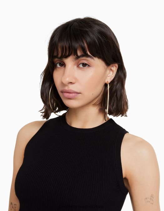 Bershka femei pachet de 3 cercei cerc subtiri aur Z86D2455 accesorii