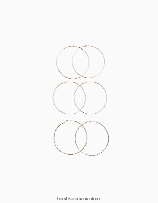 Bershka femei pachet de 3 cercei cerc subtiri aur Z86D2455 accesorii