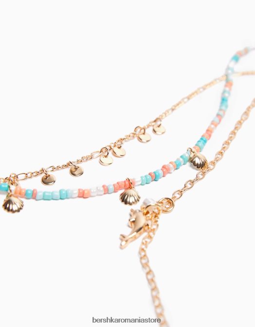 Bershka femei pachet de 3 coliere charm si margele aur Z86D2520 accesorii