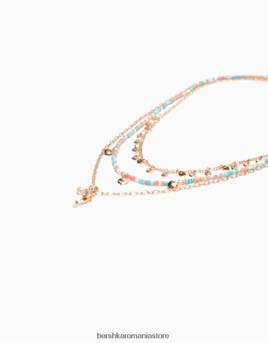Bershka femei pachet de 3 coliere charm si margele aur Z86D2520 accesorii