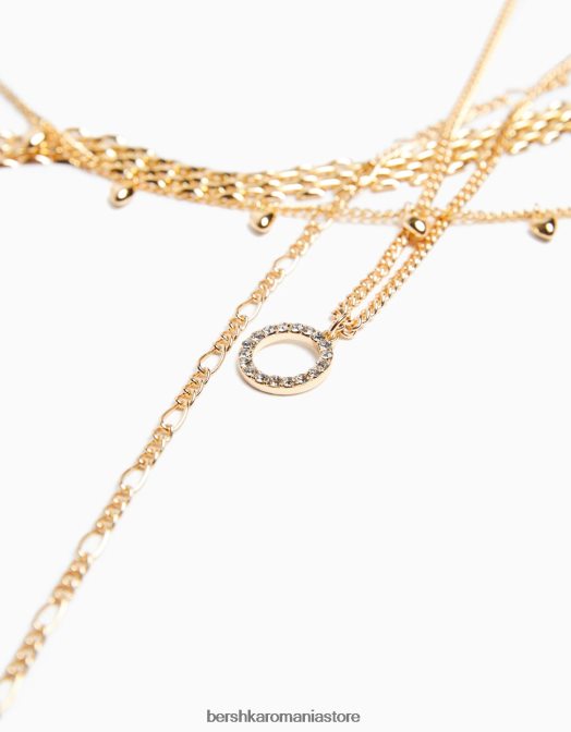 Bershka femei pachet de 4 coliere choker cu lant aur Z86D2508 accesorii