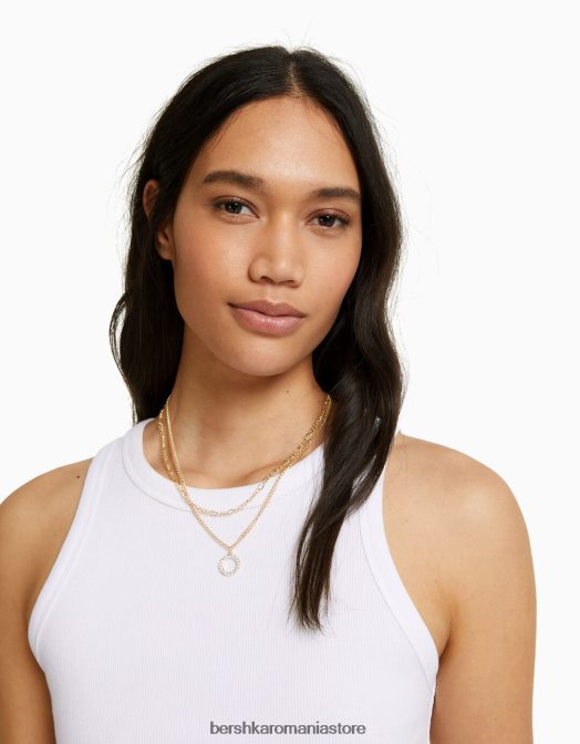 Bershka femei pachet de 4 coliere choker cu lant aur Z86D2508 accesorii