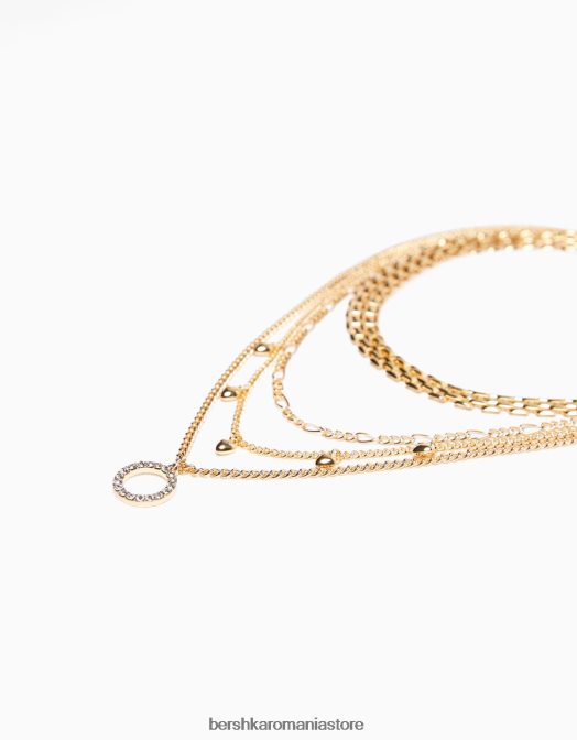 Bershka femei pachet de 4 coliere choker cu lant aur Z86D2508 accesorii