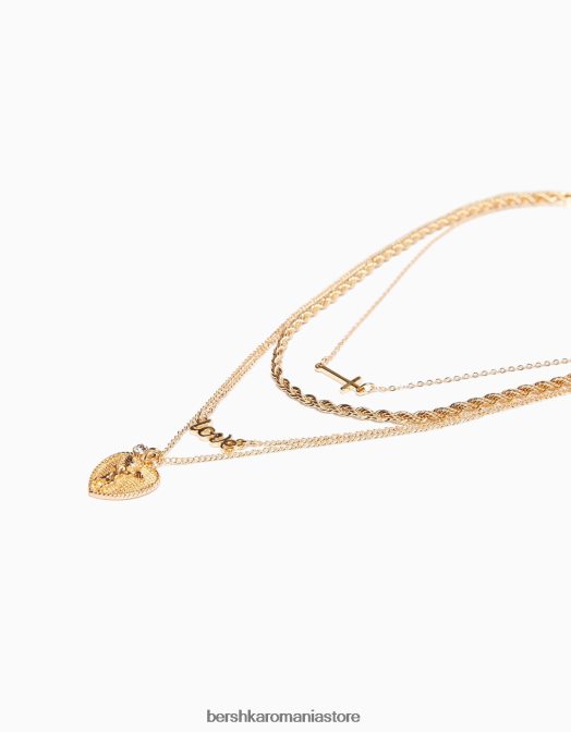 Bershka femei pachet de 4 coliere cu tema dragostei aur Z86D2449 accesorii
