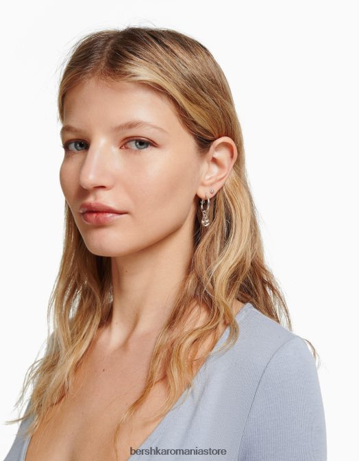 Bershka femei pachet de 9 cercei ear cuff argint Z86D2469 accesorii