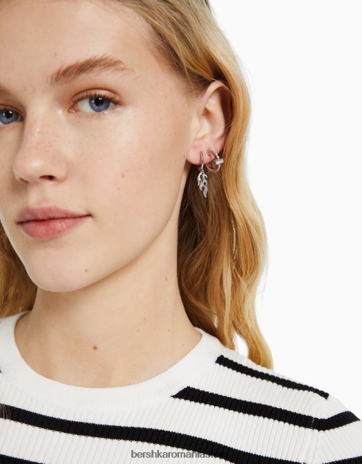 Bershka femei pachet de 9 cercei echipabili argint Z86D2516 accesorii