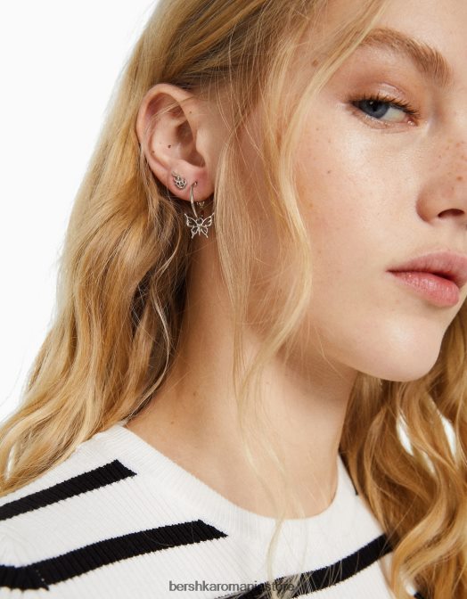 Bershka femei pachet de 9 cercei echipabili argint Z86D2516 accesorii