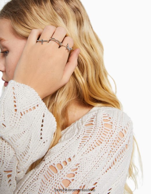 Bershka femei pachet de 9 inele nefaste argint Z86D2452 accesorii