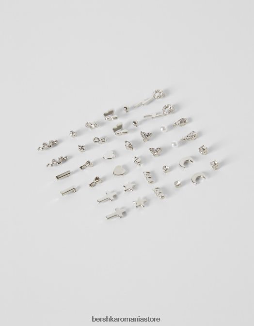 Bershka femei set de 20 de perechi de cercei: cruce fluture argint Z86D2517 accesorii