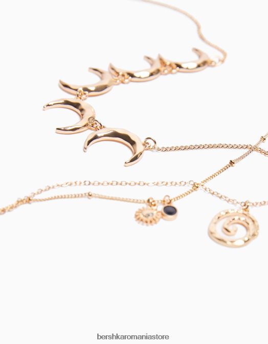Bershka femei set de 3 coliere cu luna aur Z86D2463 accesorii