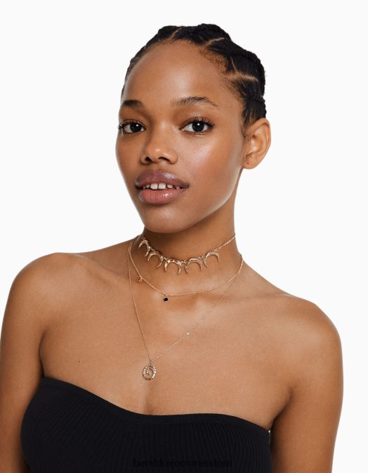 Bershka femei set de 3 coliere cu luna aur Z86D2463 accesorii