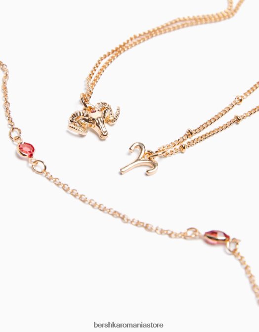 Bershka femei set de 3 coliere cu zodia Berbec aur Z86D2429 accesorii
