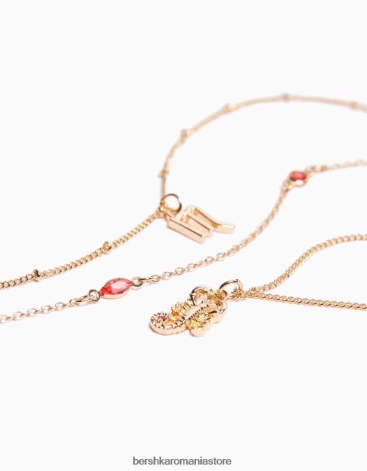 Bershka femei set de 3 coliere cu zodia Scorpion aur Z86D2435 accesorii