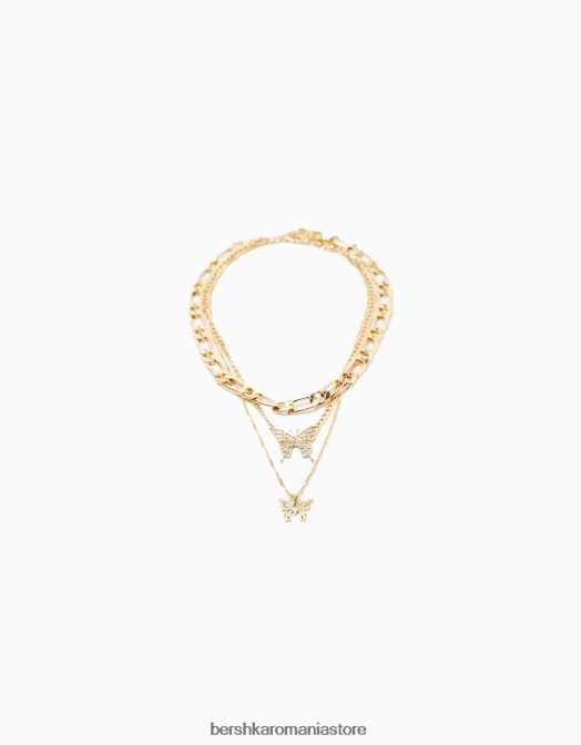 Bershka femei set de 3 coliere fluturi aur Z86D2451 accesorii