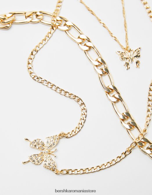 Bershka femei set de 3 coliere fluturi aur Z86D2451 accesorii