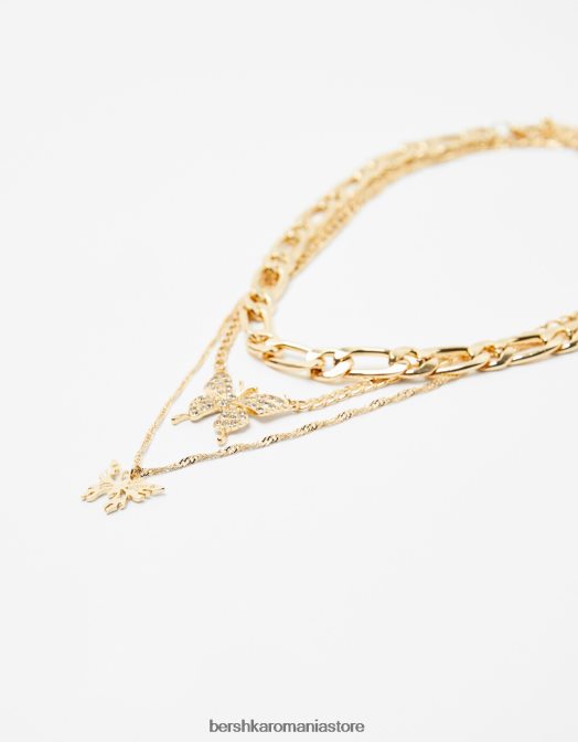 Bershka femei set de 3 coliere fluturi aur Z86D2451 accesorii