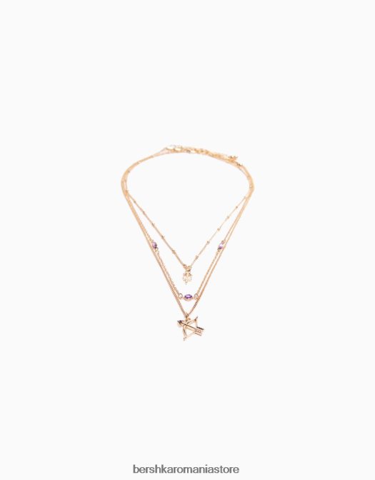 Bershka femei set de 3 coliere zodia sagetator aur Z86D2430 accesorii