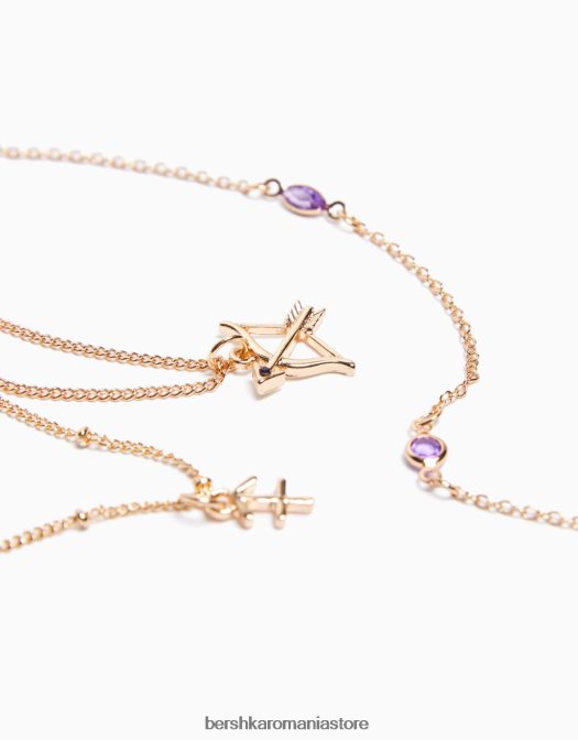Bershka femei set de 3 coliere zodia sagetator aur Z86D2430 accesorii