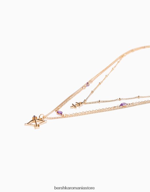 Bershka femei set de 3 coliere zodia sagetator aur Z86D4220 accesorii
