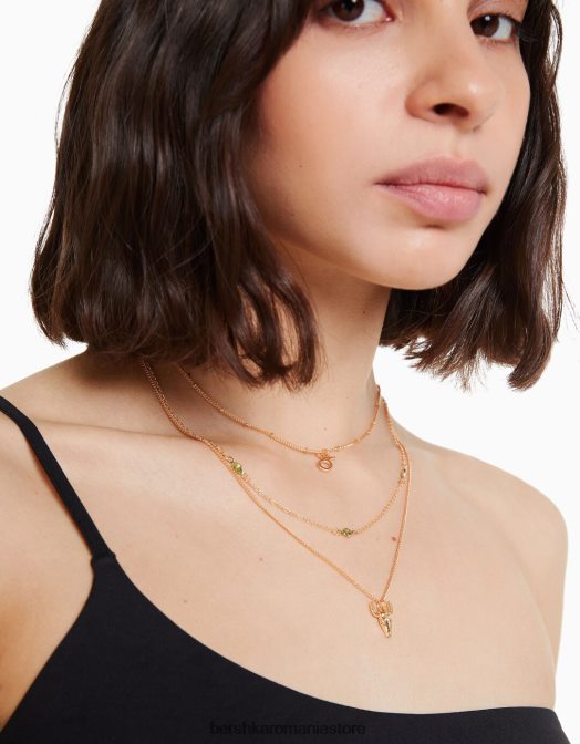 Bershka femei set de 3 coliere zodia taur aur Z86D2434 accesorii