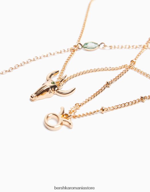 Bershka femei set de 3 coliere zodia taur aur Z86D2434 accesorii