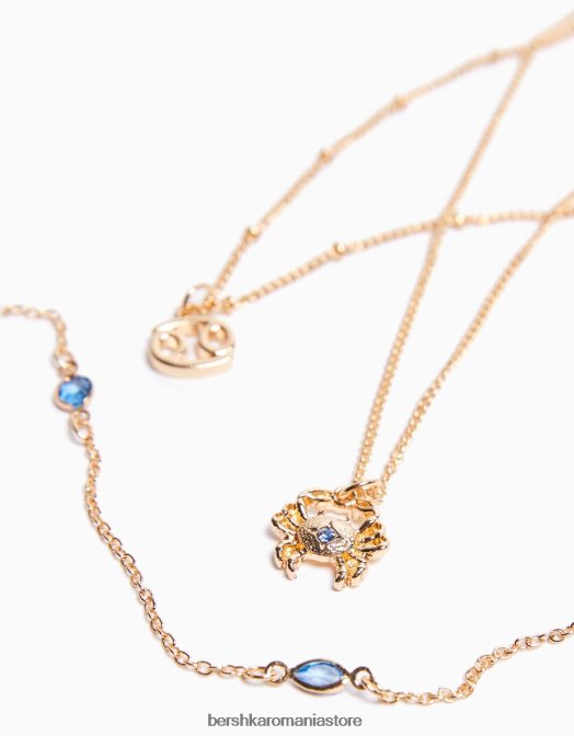 Bershka femei set de 3 coliere zodiac cancer aur Z86D2436 accesorii