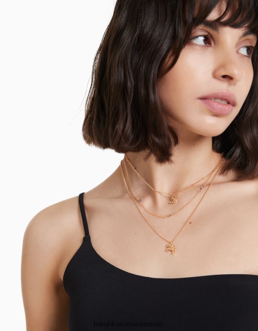 Bershka femei set de 3 coliere zodiac capricorn aur Z86D2432 accesorii