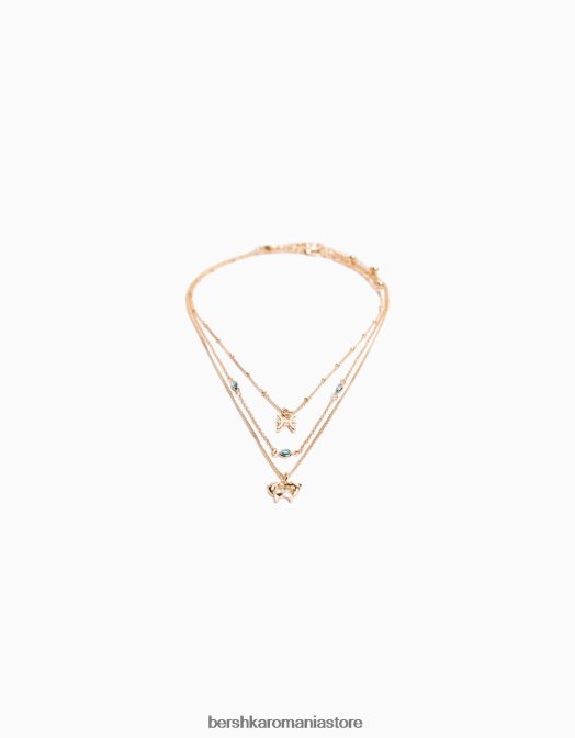 Bershka femei set de 3 coliere zodiacale pesti aur Z86D4221 accesorii