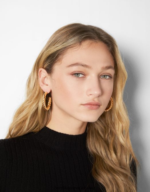 Bershka femei set de 3 perechi de cercei cerc gros si inima aur Z86D2457 accesorii