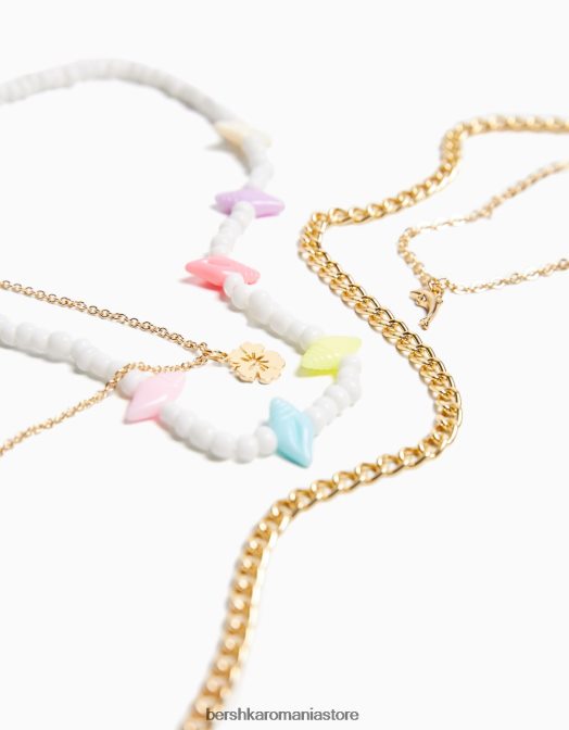 Bershka femei set de 4 coliere colorate alb Z86D2514 accesorii
