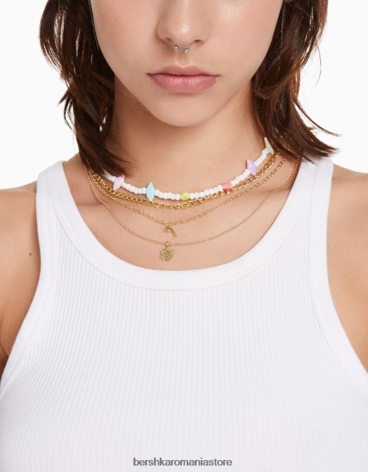 Bershka femei set de 4 coliere colorate alb Z86D2514 accesorii