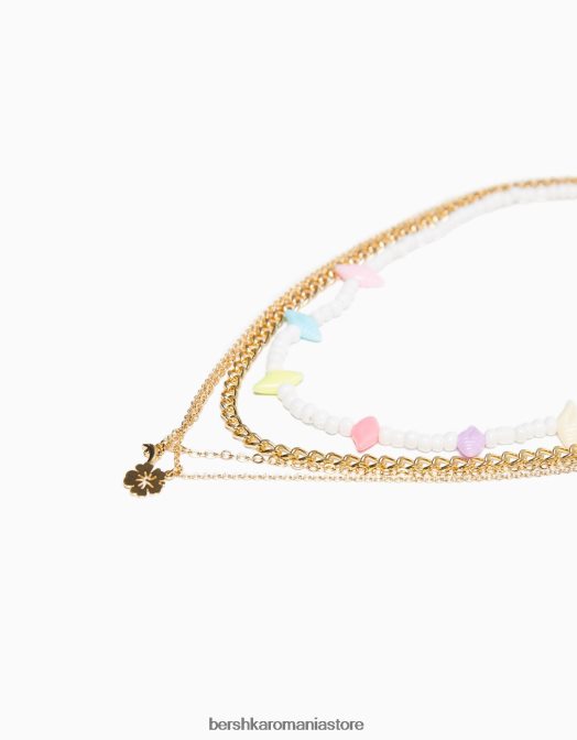 Bershka femei set de 4 coliere colorate alb Z86D2514 accesorii