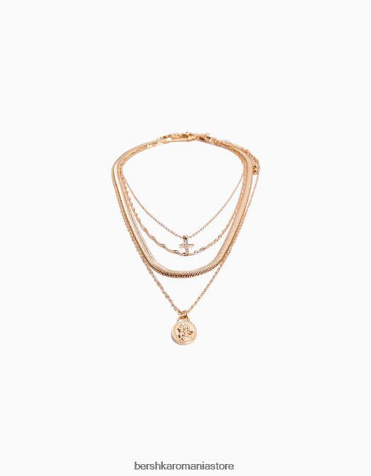 Bershka femei set de 4 coliere cu lant aur Z86D2532 accesorii