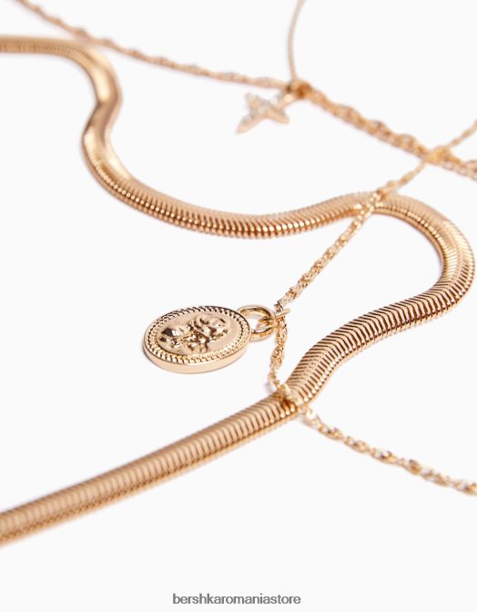 Bershka femei set de 4 coliere cu lant aur Z86D2532 accesorii