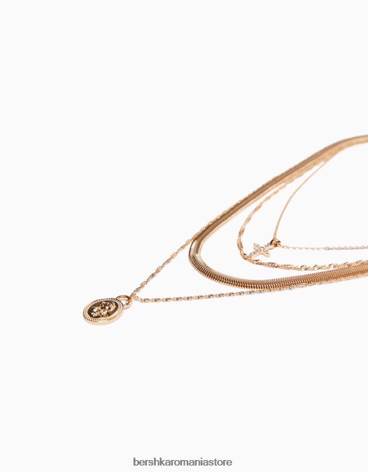 Bershka femei set de 4 coliere cu lant aur Z86D2532 accesorii